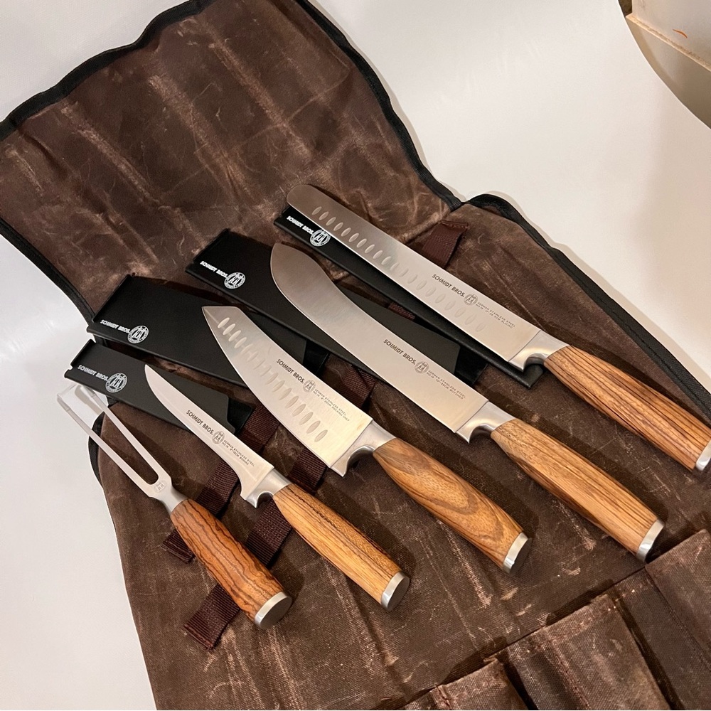 Zebra Wood BBQ 6 Pc Knife Set